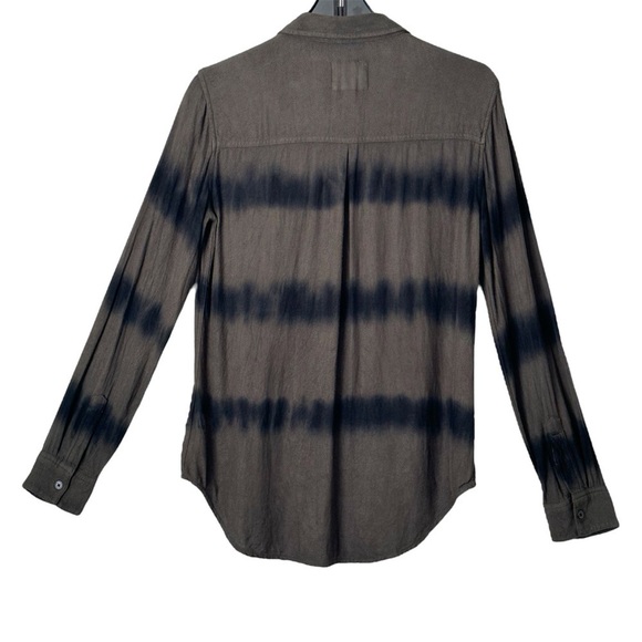 Rails Hunter Tie Dye Herringbone Button Down Shirt in Olive Black Waves size XS - Picture 14 of 16